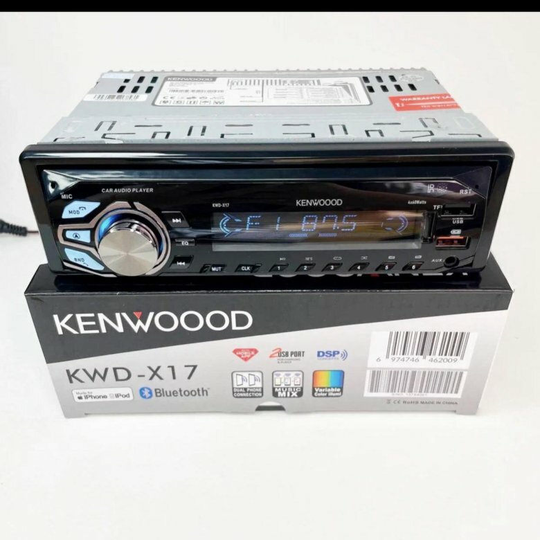 Автомагнитола 1 Din с Bluetooth KENWOOD "KWD-X17" 1 din / AUX / USB / САБ / RCA 4 / 3.5 / Магнитола для авто с экраном