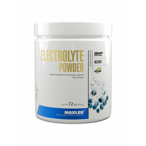 Предтренировочный комплекс Maxler Electrolyte Powder черника 204 г 1 шт. 350 мл