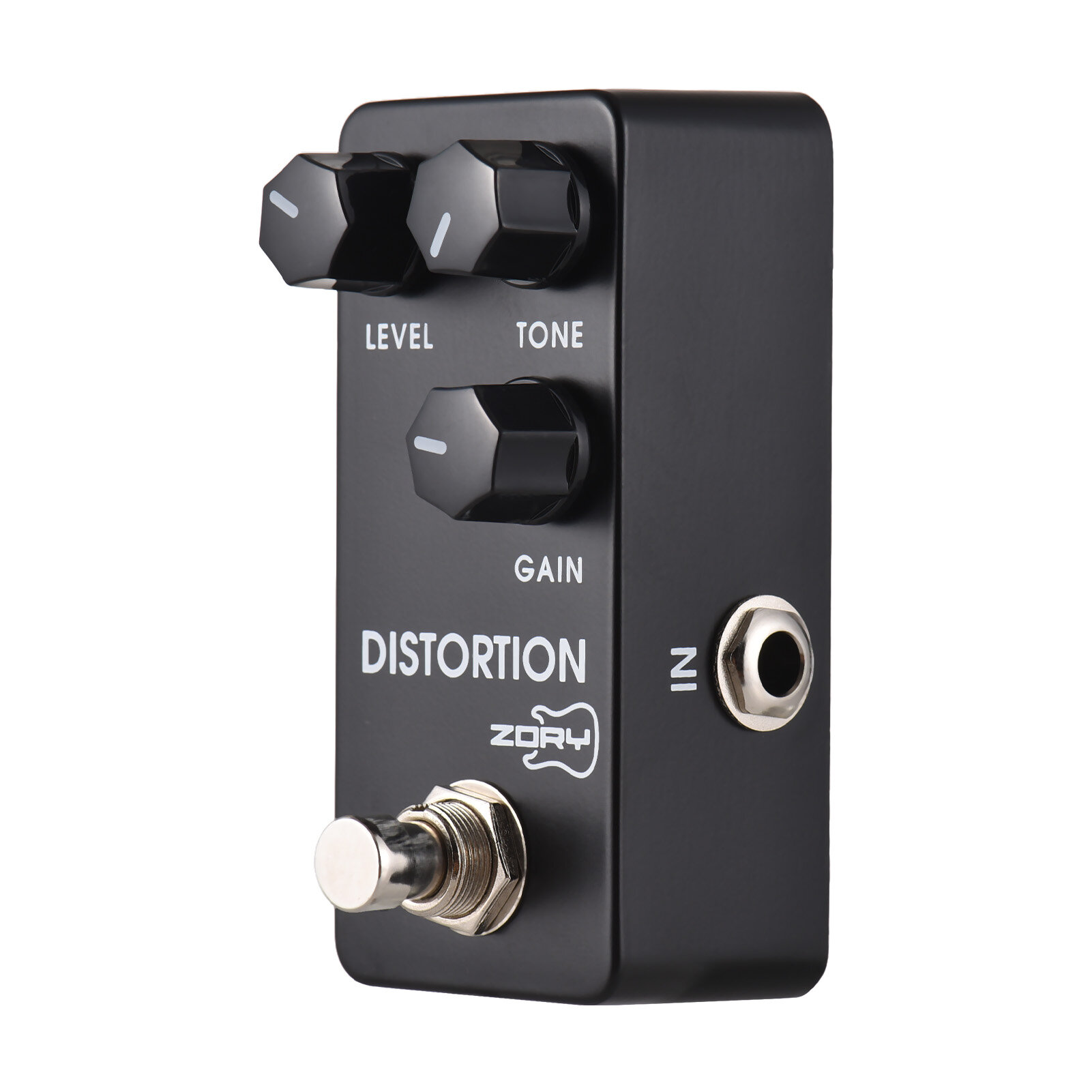 ZORY Гитарная педаль эффектов Distortion LEVEL/TONE/GAIN DC 9V 6.35mm Входной/выходной интерфейс Алюминиевый сплав Электрогитарный эффект Distortion с True Bypass