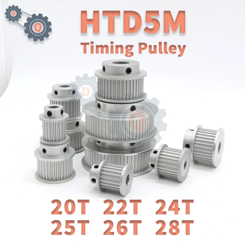Шкивы HTD5M 20T 22T 24T 25T 26T 28T 5M-28teeth For Belt Width 20mm 14mm keyway 5x2.3mm