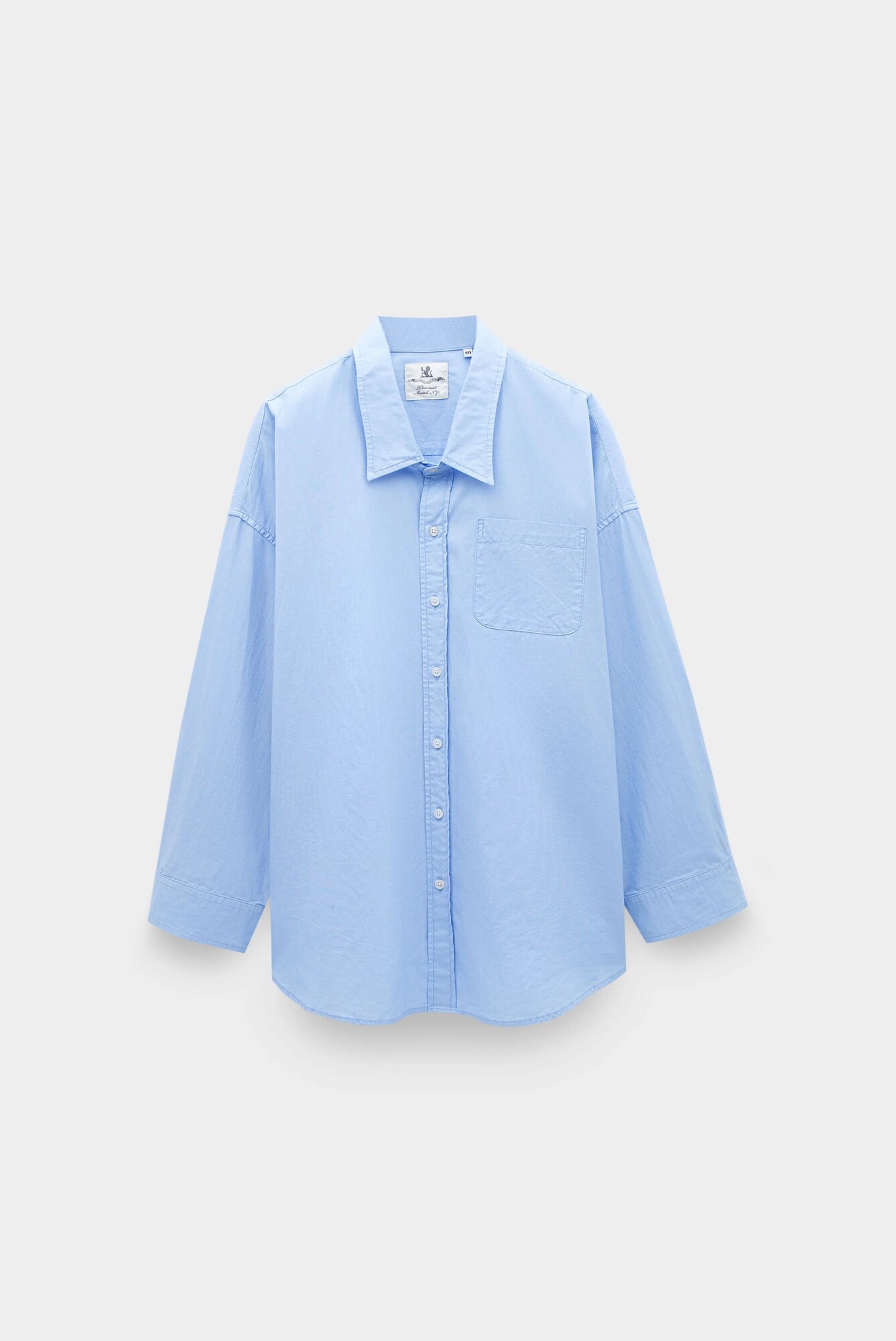 Рубашка DENIMIST button front shirt, размер 46, голубой