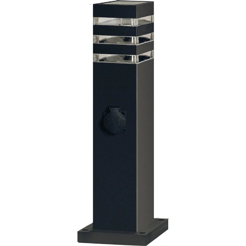 Светильник уличный напольный IN HOME НБУ POLO-SP600WO-A60-BL алюм под А60 Е27 600мм с розеткой черн IP54 4690612051666