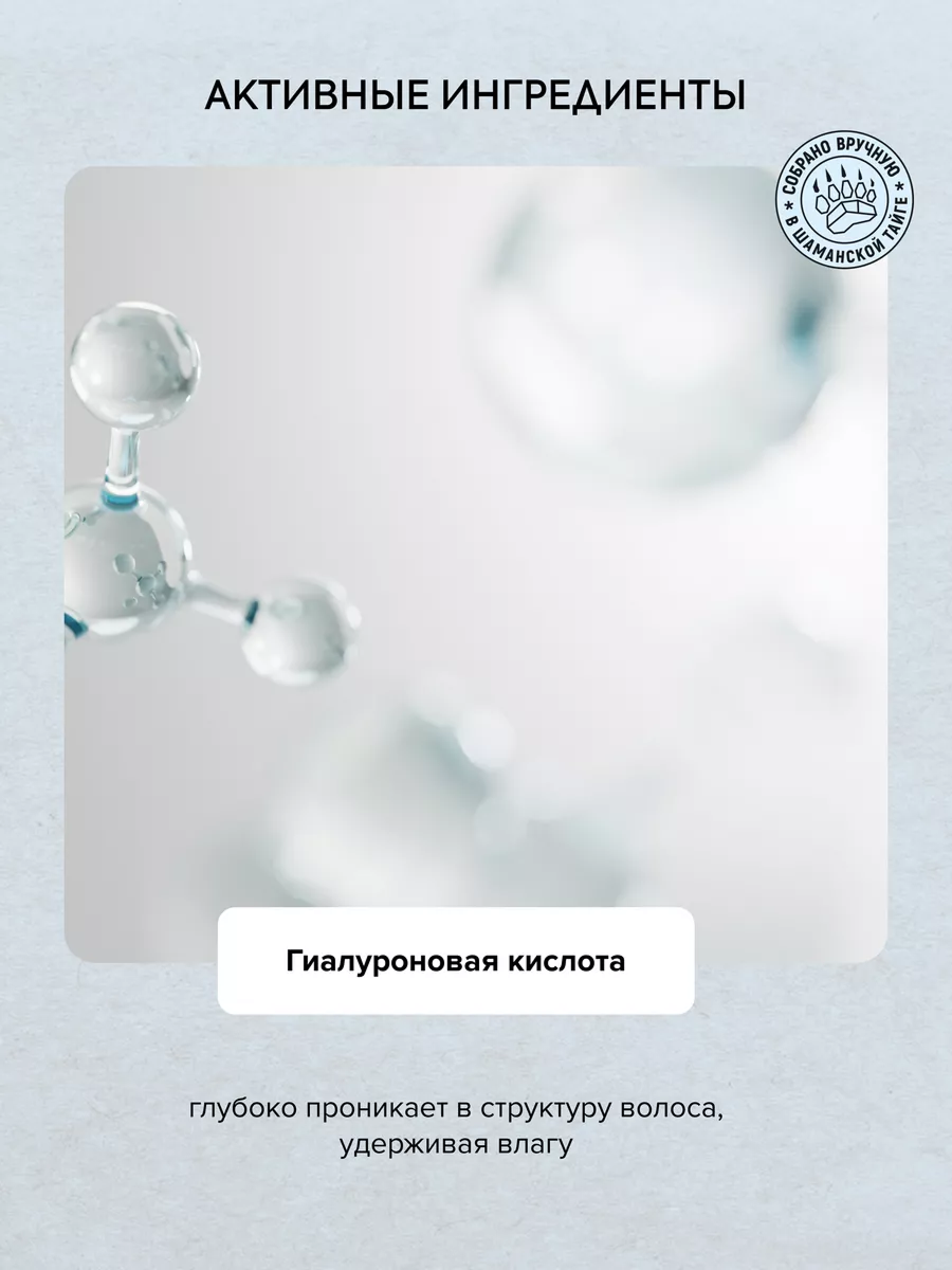 Шампунь для сухих волос Natura Siberica Taiga Deep Hydrating увлажняющий гиалуроновый от ломкости 400 мл — фото 1