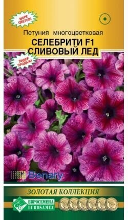 Петуния многоцветковая Селебрити Сливовый лед 10 драже /Евросемена