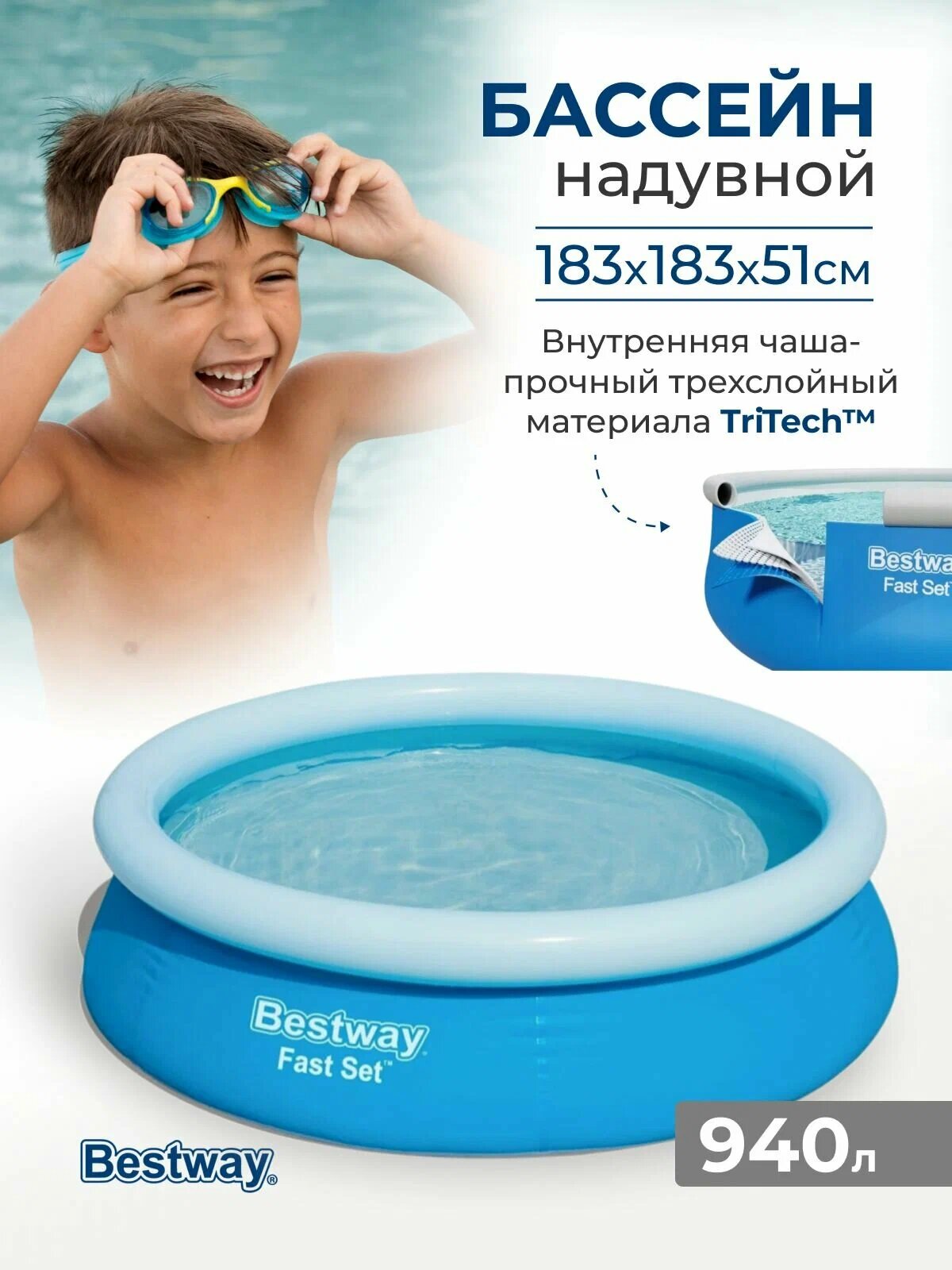 Надувной бассейн Bestway 