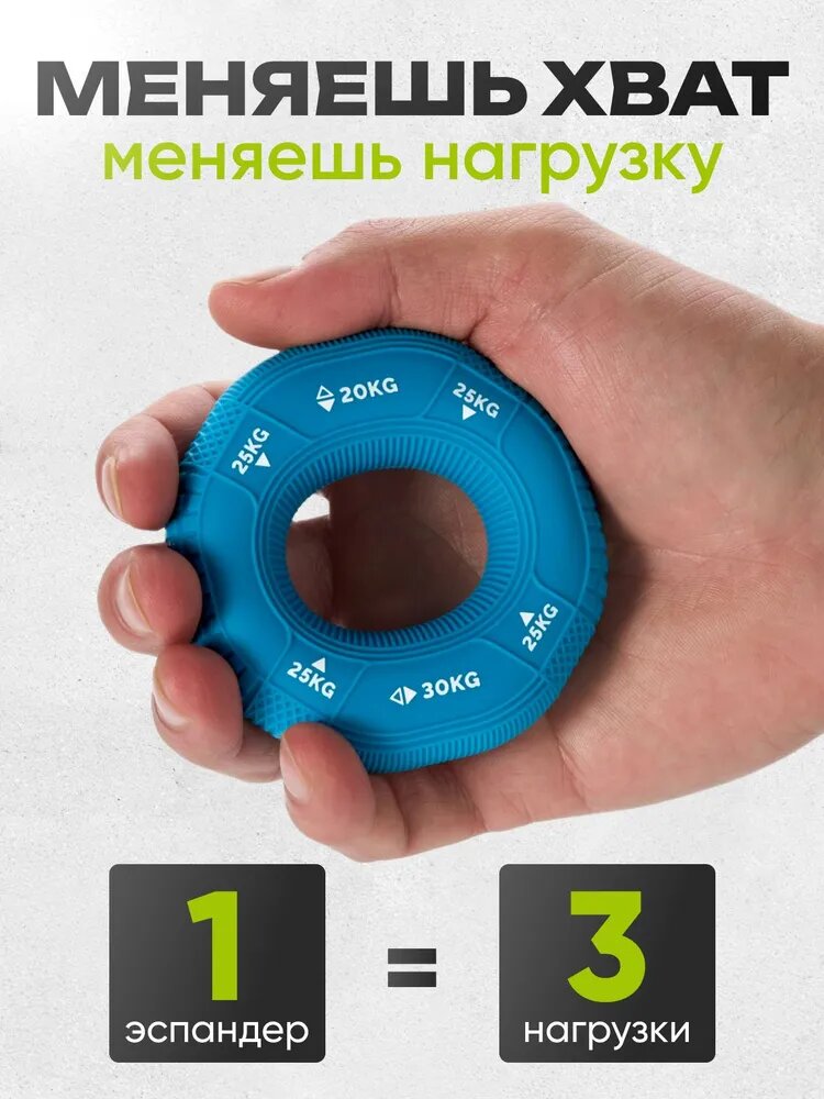 Эспандеры Кистевые Эспандер кистевой круглый силиконовый тройной 20 - 25 - 30 кг