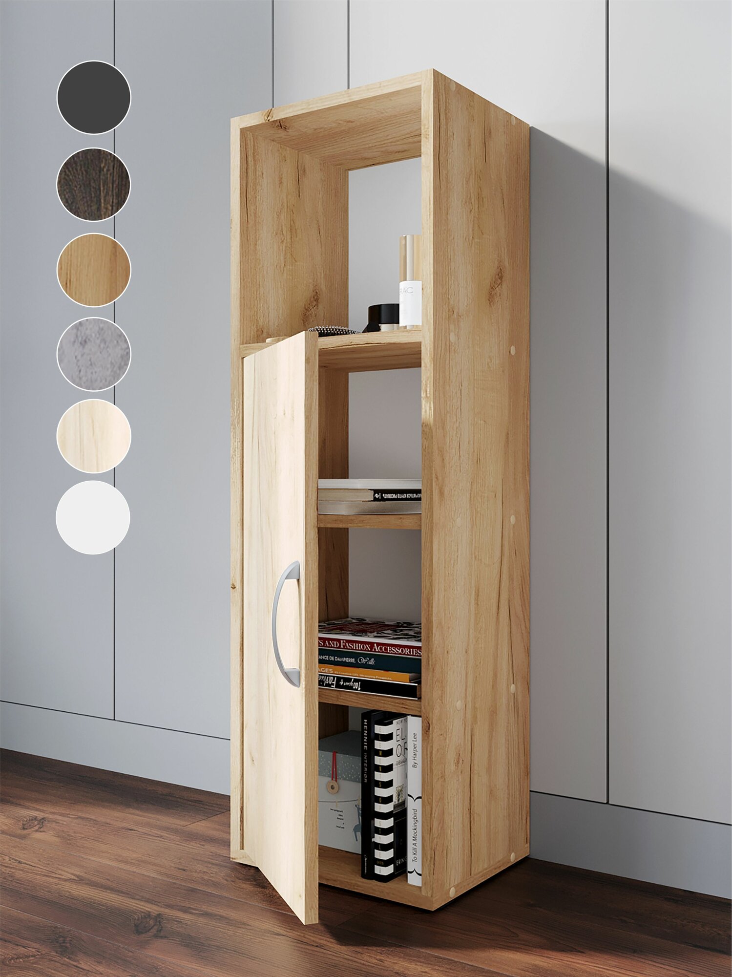 Тумба-пенал, шкаф, ЛДСП, напольная, с полкой, 32 см x 25 см x 100 см