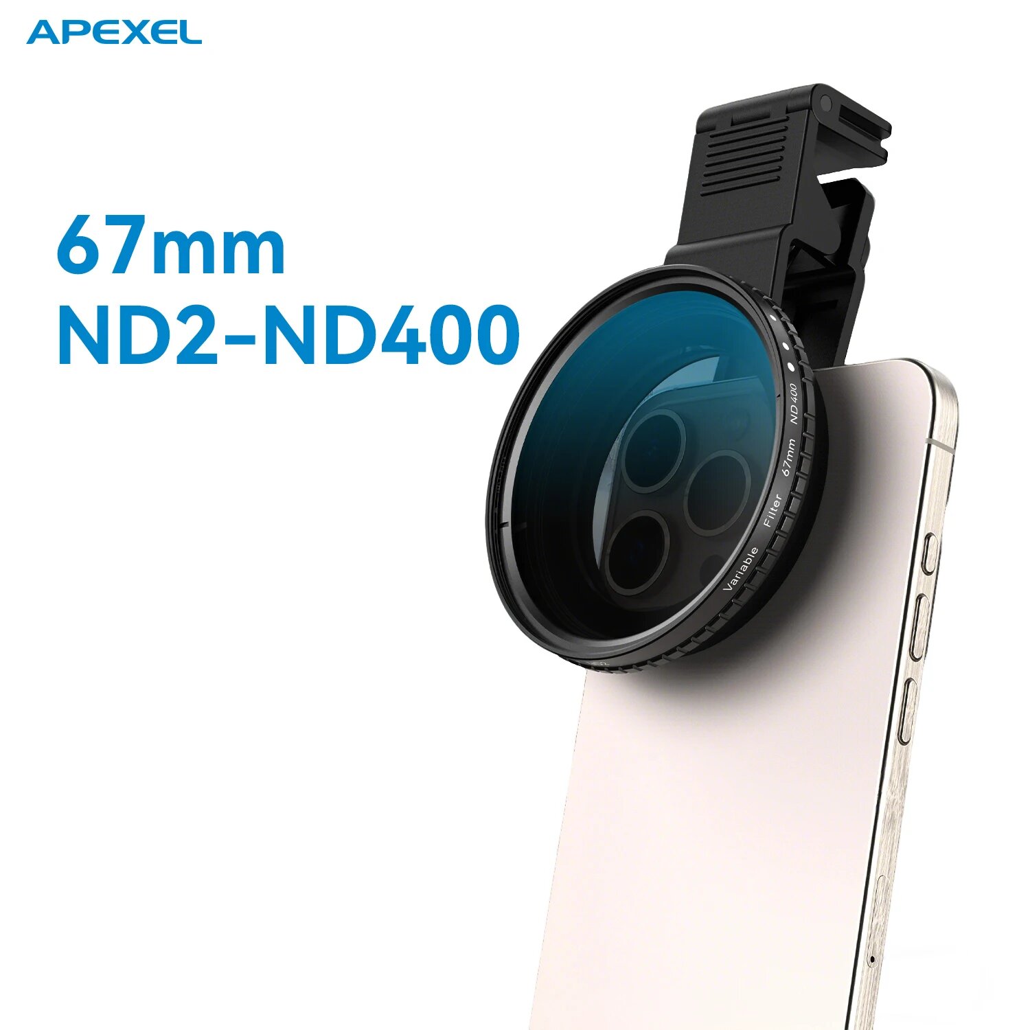 Поляризационные фильтры CPL APEXEL 67 мм для телефона/фильтры ND 32/ND 400 с универсальным зажимом для DSLR Nikon Canon iPhone Samsung для всех телефонов, 67VND400