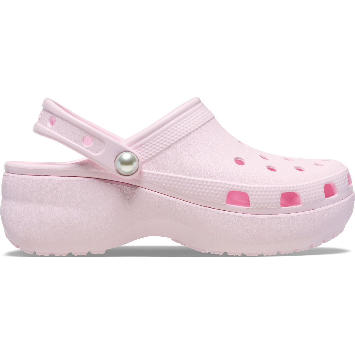 Сабо Crocs Classic Platform Pearl Clog, размер W9 US, розовый, — фото 1