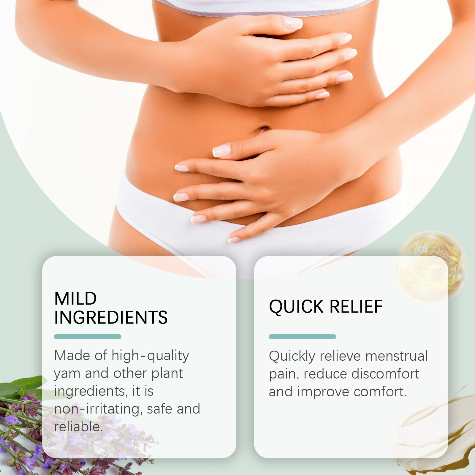 Изображение WIYUN menstrual relief yam cream увлажняющий питательный крем для снятия менструальной боли уход за телом с бататом