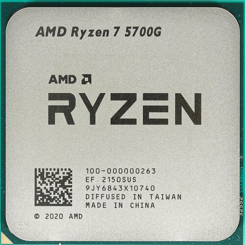 Изображение товара Процессор AMD Ryzen 7 5700G 100-000000263 Zen 3 8C/16T 3.8-4.6GHz (AM4, L3 16MB, 7nm, 65W, Radeon graphics 2000MHz)