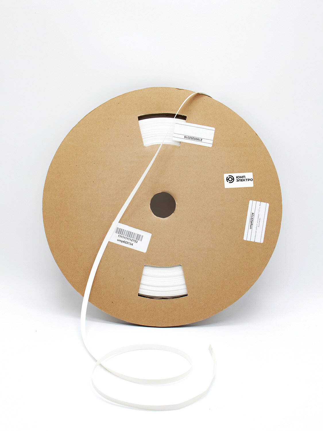 Термоусадочная трубка ТТУ-НГ-LSZH 3/1 белая 1.1–2.7 мм, рулон 50 м, плоская, для печати и маркировки