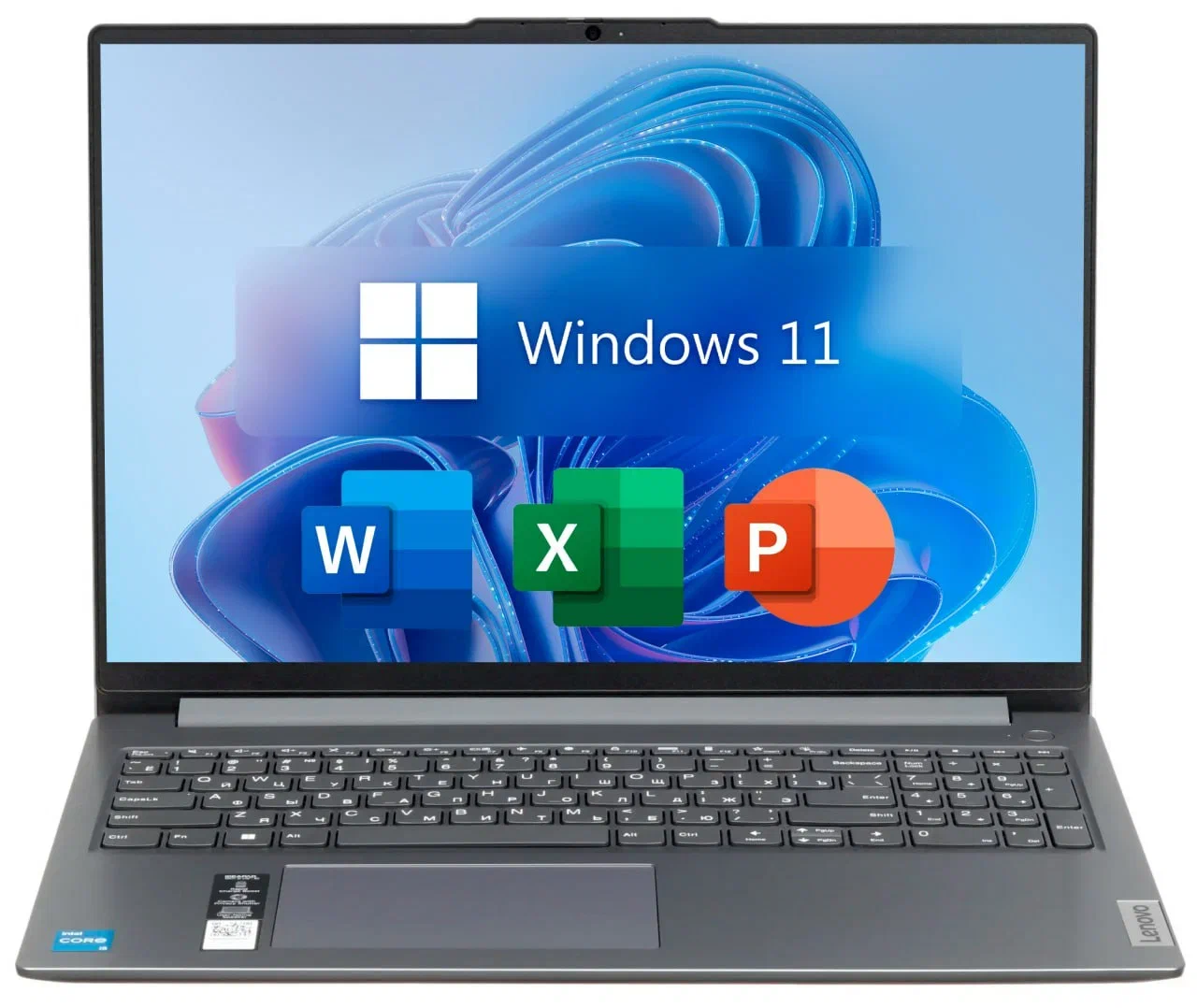 15.6" Ноутбук Lenovo IdeaPad Slim 3 Gen 8, AMD Ryzen 3 7320U (4.1ГГц), RAM 8 ГБ LPDDR5, SSD 512 ГБ, AMD Radeon 610M, Windows 11 Pro + MS Office 2021 Pro, Русская раскладка, серый — фото 1