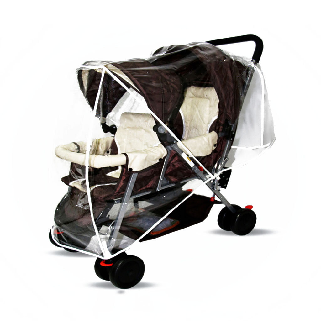 Universal Rain Cover for Strollers Protect from for Sun Dust Snow Side by Side/Tandem for Toddler for Wind Ventilation