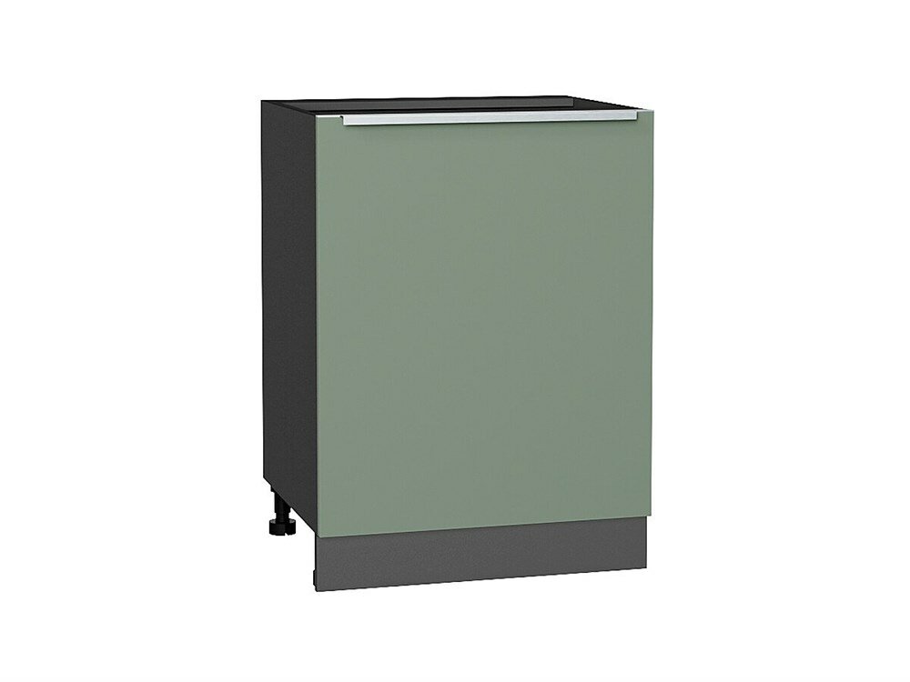 VVT Шкаф нижний с 1-ой дверцей Фьюжн Graphite, Silky Mint, 600 В*Ш*Г 816*600*480, фасад МДФ Silky Mint, корпус Graphite Silky Mint