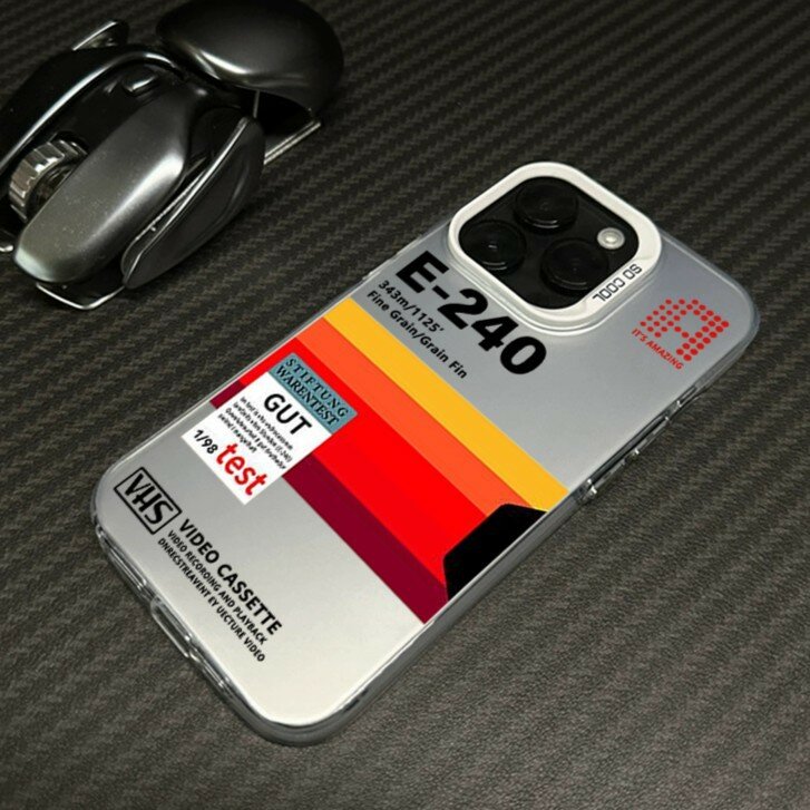 Чехол, для Apple 16, серебристый, лазерный, холодный черный, TDL Tape black A12430 — фото 1