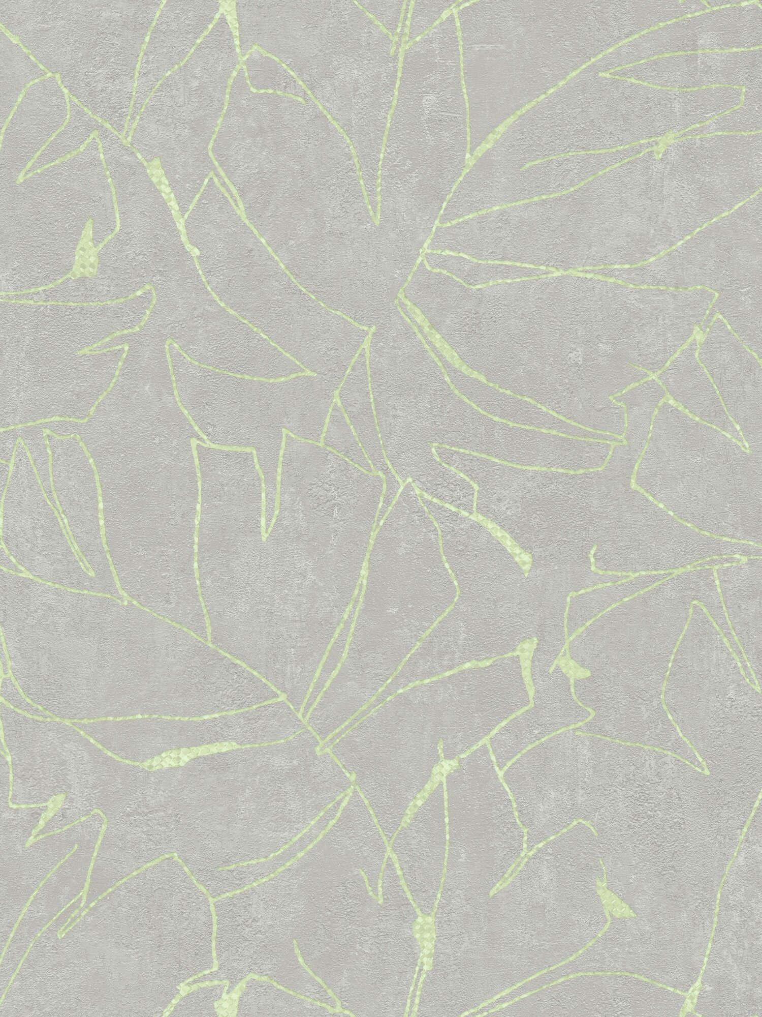 Обои винил горячего тиснения моющиеся на флизелиновой основе Marvig Motiv 1.06м х 10.05м листья цвет серый с зеленым матовый