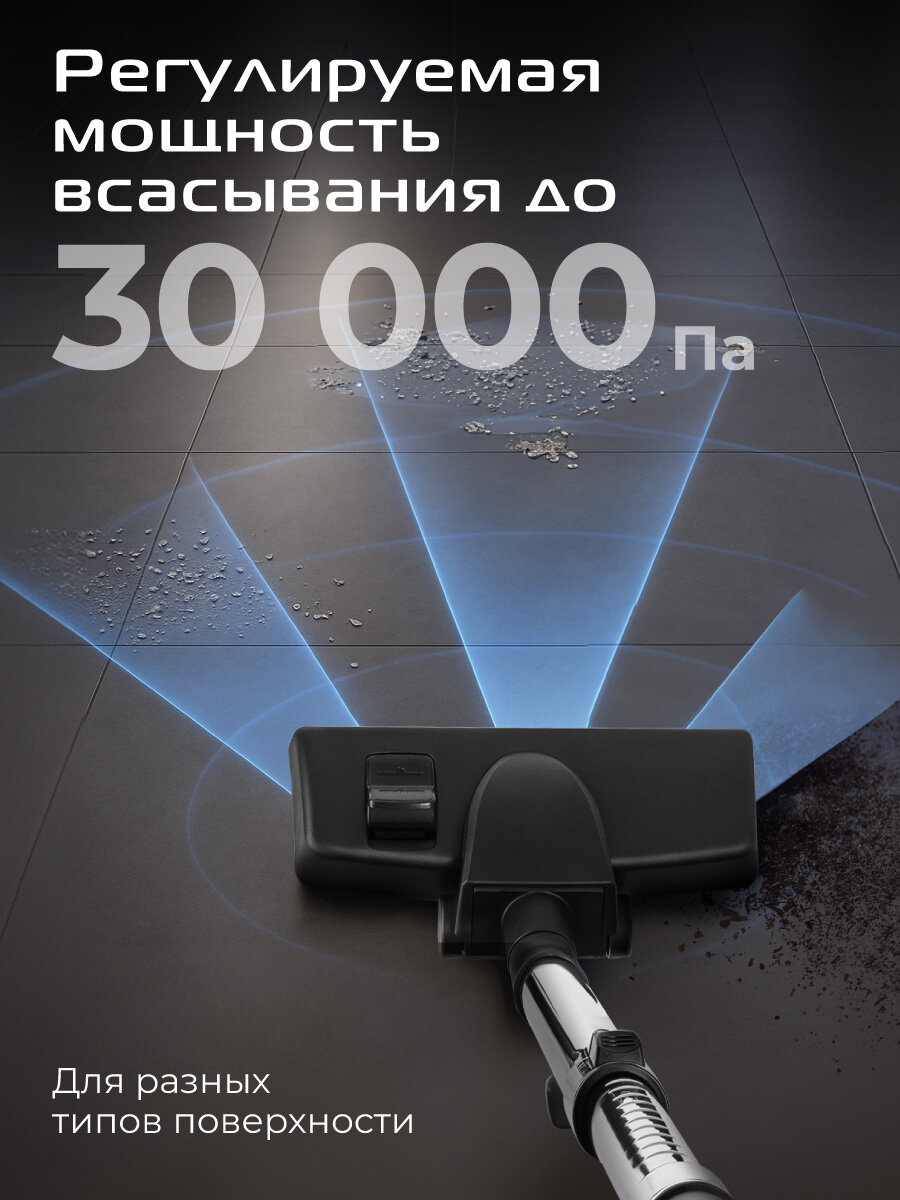 Пылесос RED Solution B350, мощность 2000Вт, сухой, синий/черный — фото 1