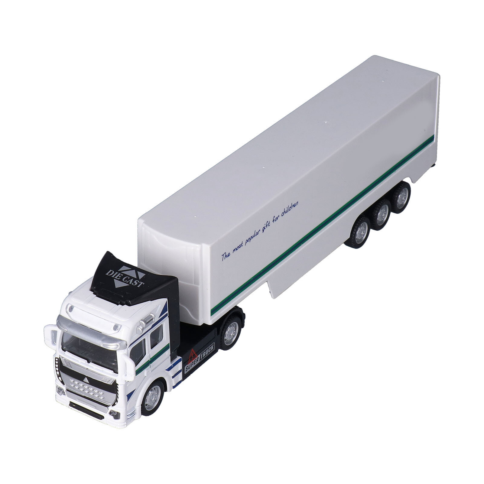 1:48 Semi Truck Toy Pull Back Container Alloy Model Transport Car for 3 Years Old (White Cabinet )