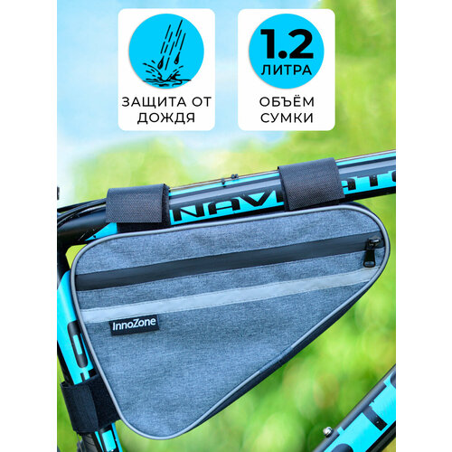 Сумка для велосипеда под раму 30х21х4см InnoZone U-Frame светло-серая