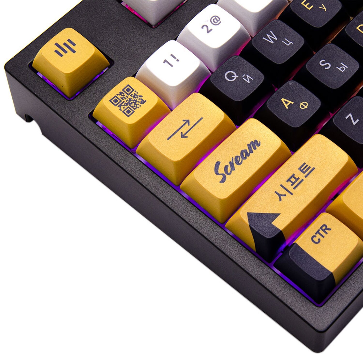 Клавиатура Dark Project KD87A LTD Gateron Mechanical Cap Teal Русская раскладка черный, белый, желтый, синий — фото 1