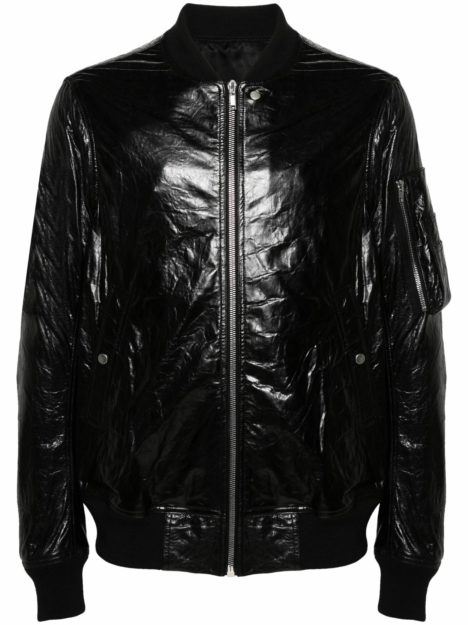 Куртка кожаная Rick Owens Classic Flight, размер 48 IT, черный