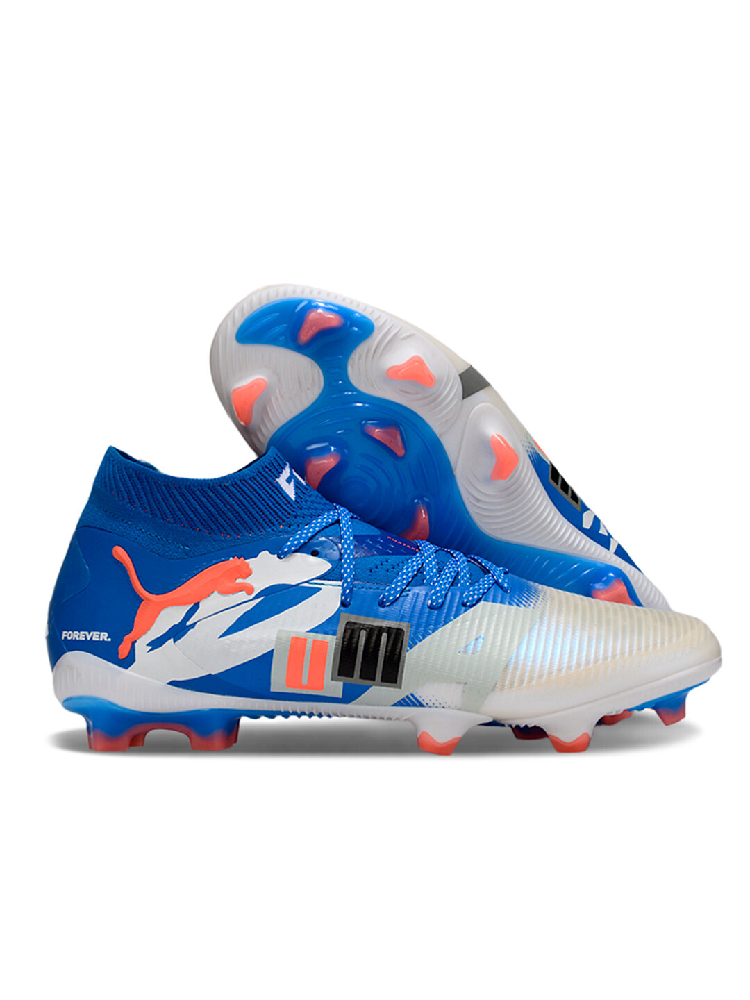 Бутсы PUMA, размер 41, синий/серебристый
