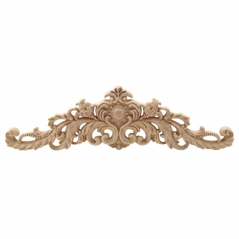 Резные аппликации из натурального дерева для мебели шкафа неокрашенные деревянные молдинги наклейка винтажный декор для дома