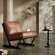 Дизайнерское кожаное кресло Bruce Chair без подлокотников (коричневый)