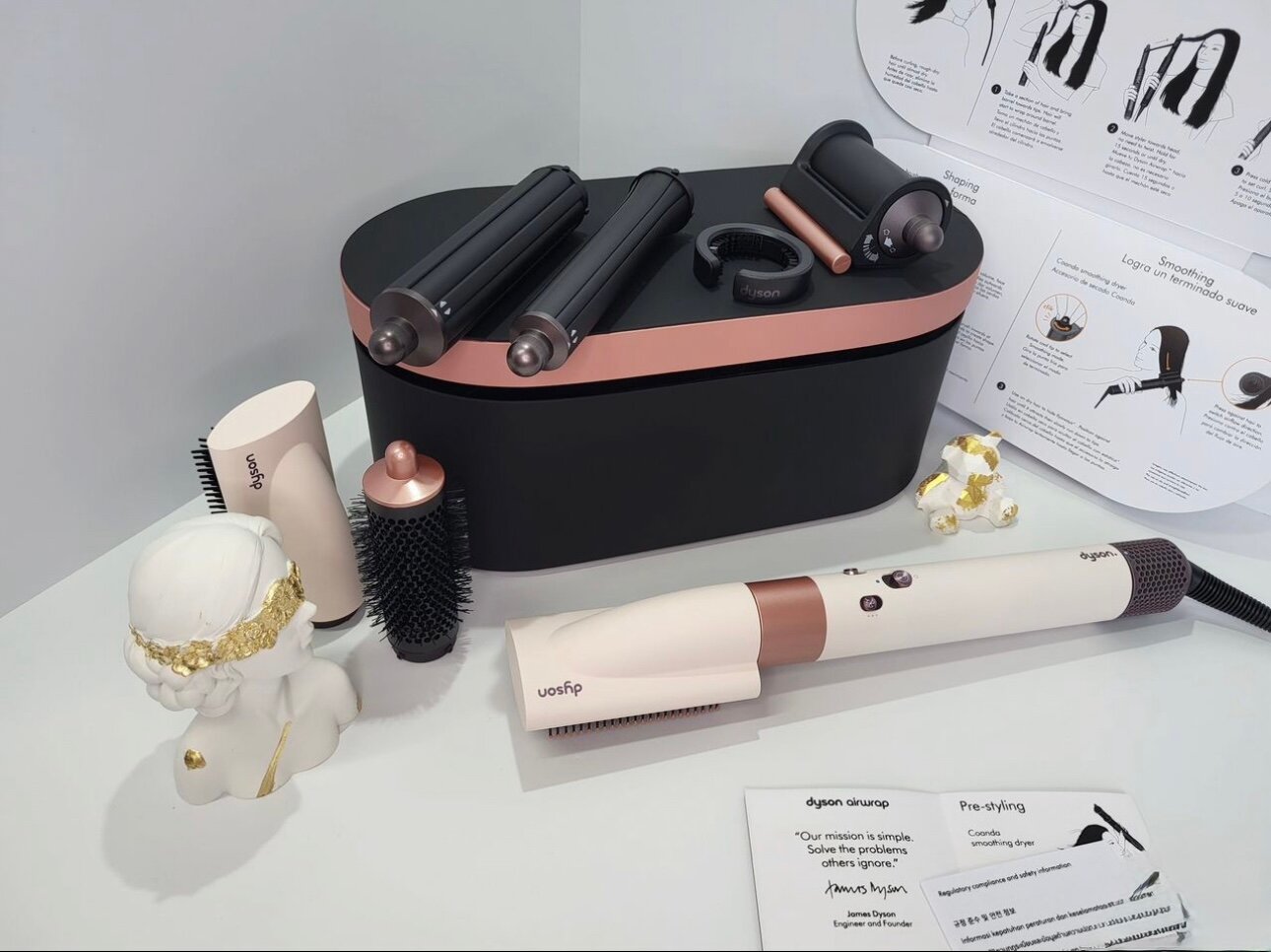 Фен-стайлер Airwrap Complete Long Ceramic Pink/Rose Gold HS05, 4 температурных режима, 2 скорости, 6 насадок