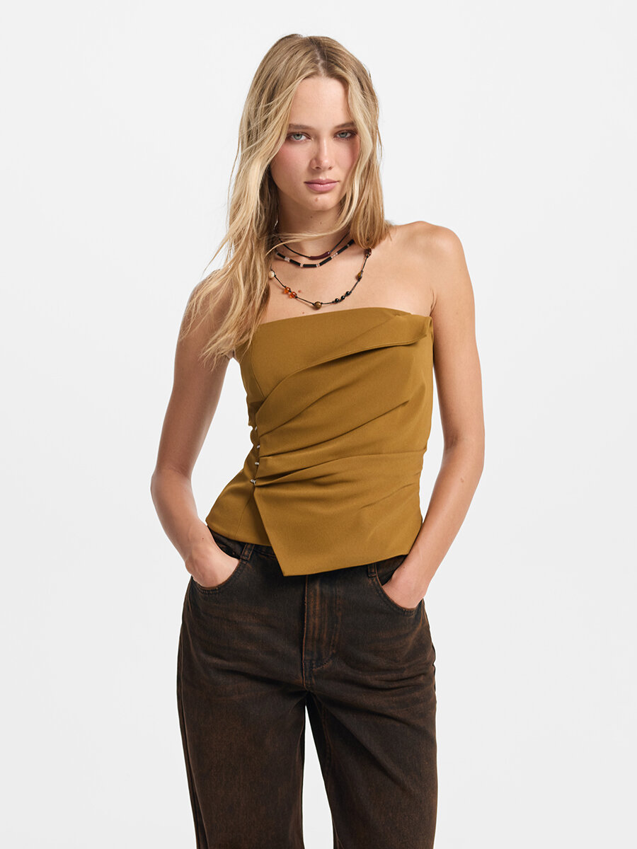 Топ LOVE REPUBLIC, размер 44, горчичный