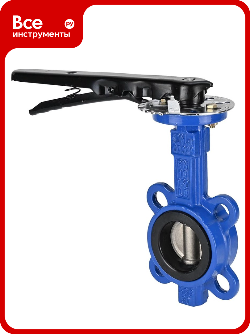 Дисковый поворотный затвор DN.ru GGG50-316L-EPDM Ду80 Ру16 с рукояткой D050-07103