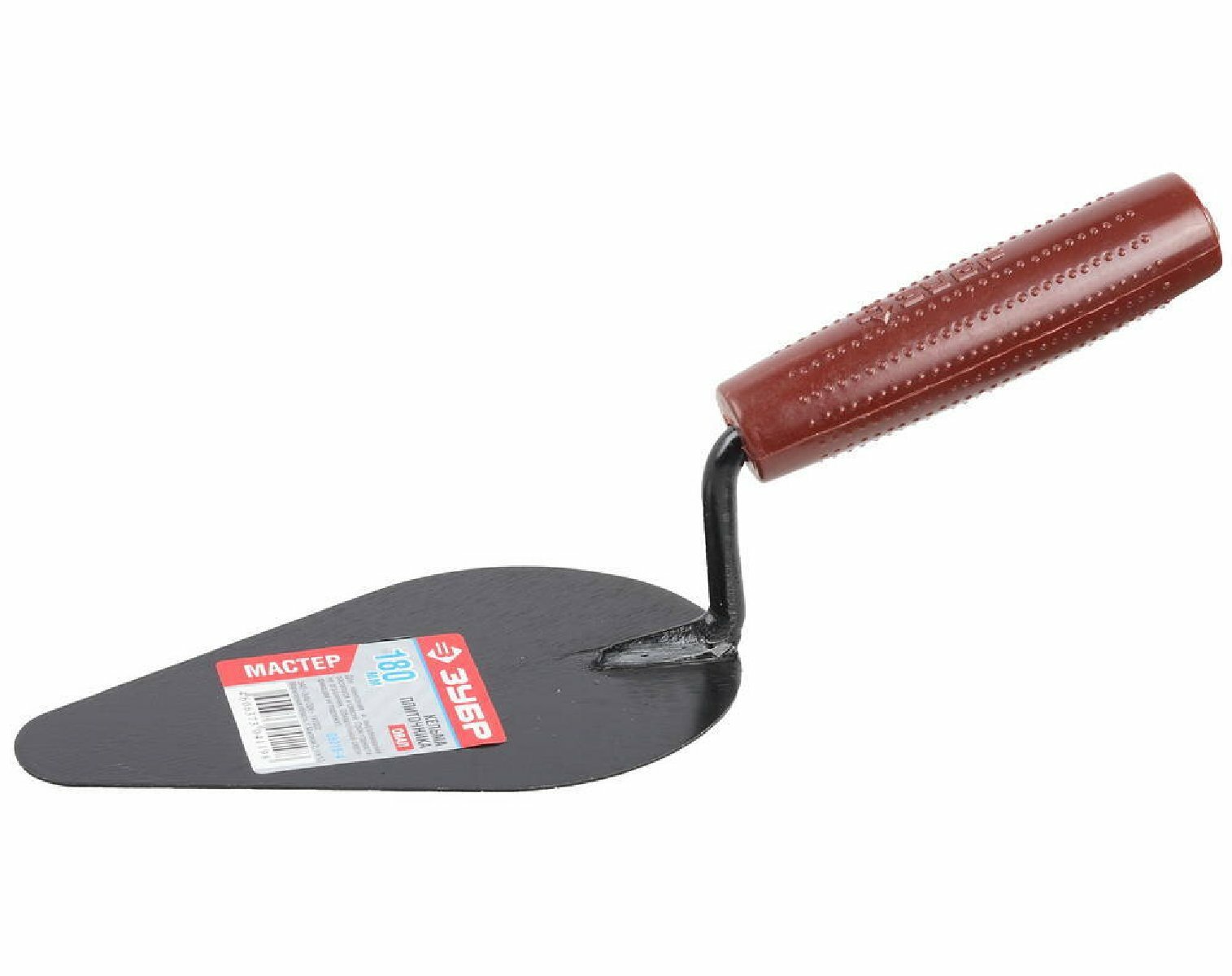 Кельма плиточника ЗУБР 180 мм с пластмассовой ручкой стальное полотно овальной формы