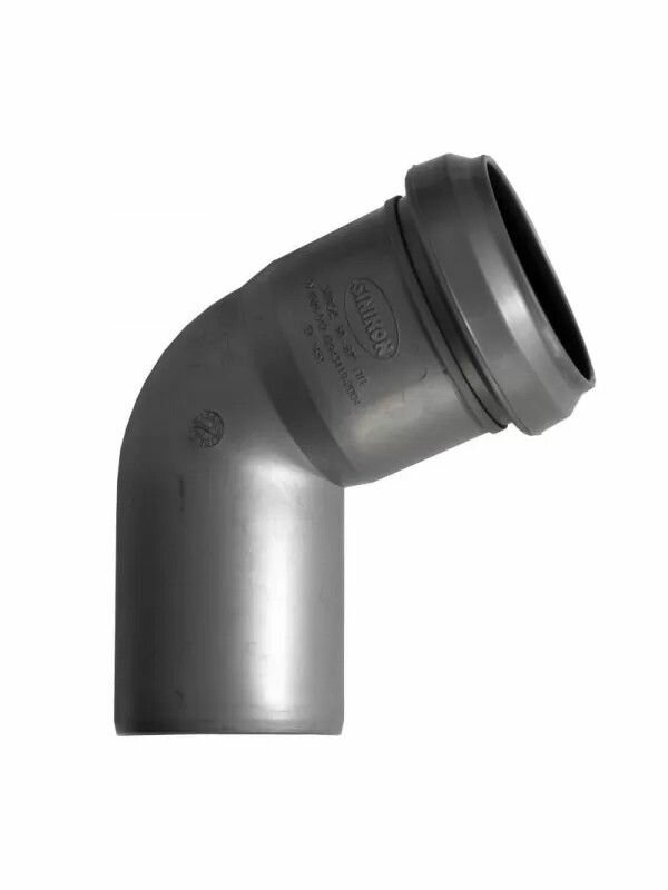 Отвод 40 67* канализационный Sinikon серая (внутренняя) - 8 шт.