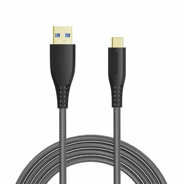 Кабель Tronsmart USB C / USB A (серый, тканевая оплетка), ATC6