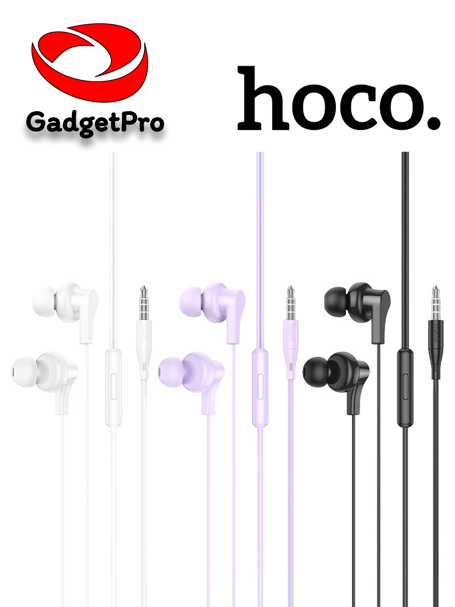 Проводные наушники Hoco M114 Jia, 3.5 мм AUX, с микрофоном и управлением, кабель 1.2 м, внутриканальные, Чёрный — фото 1