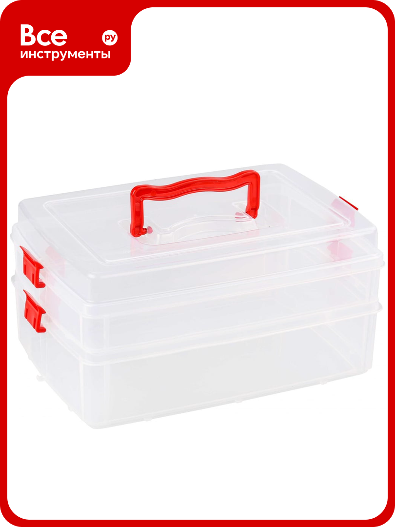 Контейнер ЗПИ Альтернатива универсальный 2-х ярусный прозрачный М6366