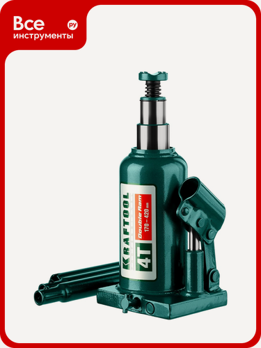 Изображение товара Гидравлический бутылочный домкрат KRAFTOOL Double Ram 4 т, 170-420 мм 43463-4