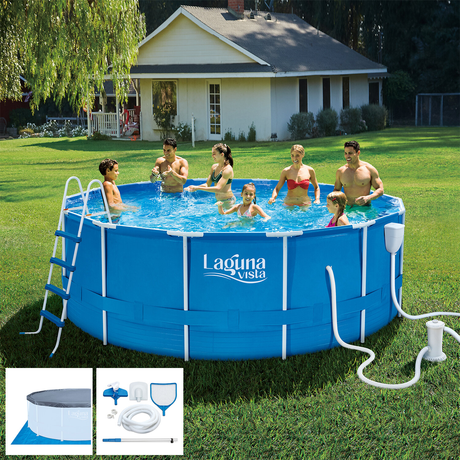 Бассейн каркасный 427х132см Laguna vista Р20-1452-В с аксессуарами