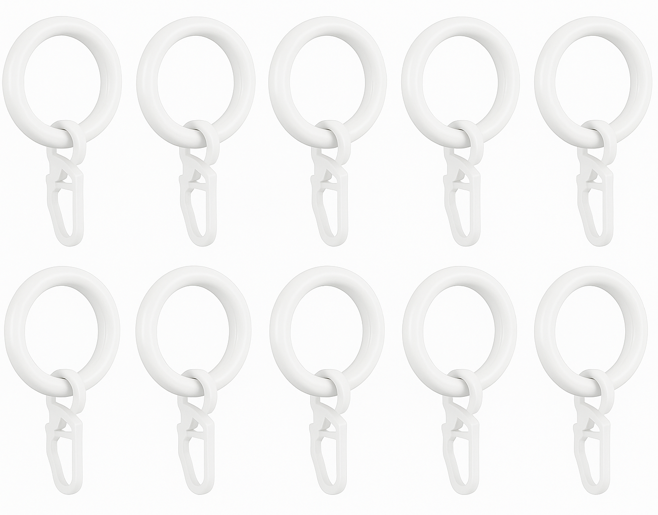Кольца Арт-Декор для штор с крючком, диаметр 20 мм, белый, 10 шт. — фото 1