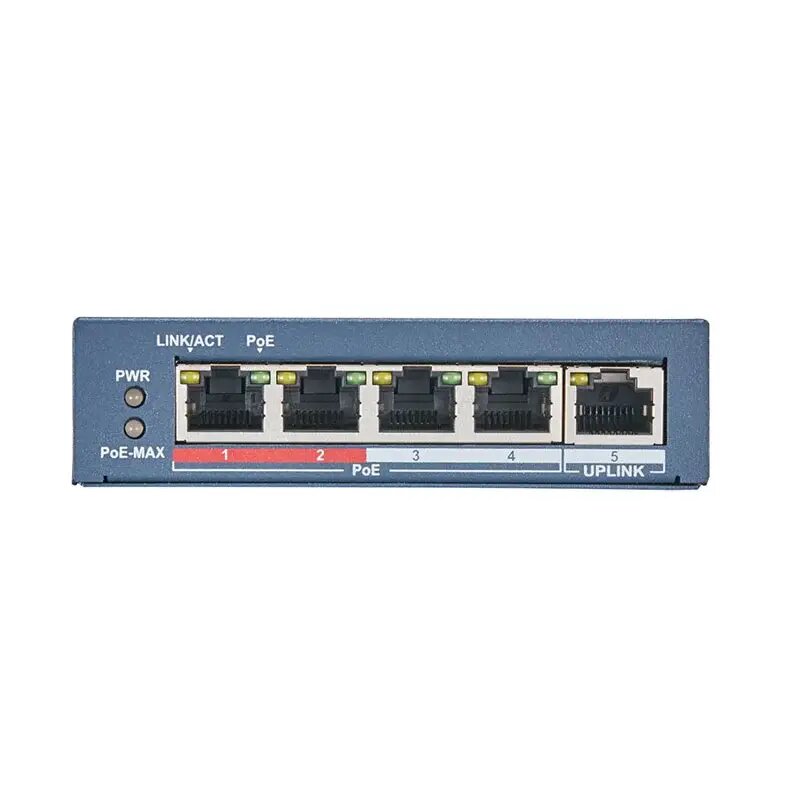 Коммутатор PoE Hikvision DS-3E0105P-E/M, 5 портов, 10/100Мбит/с