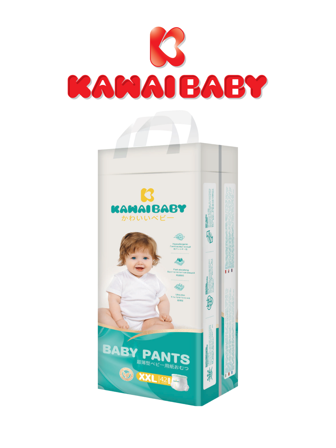 Kawai Baby трусики, 6 (XXL), 15+ кг, дышащие и гипоаллергенные