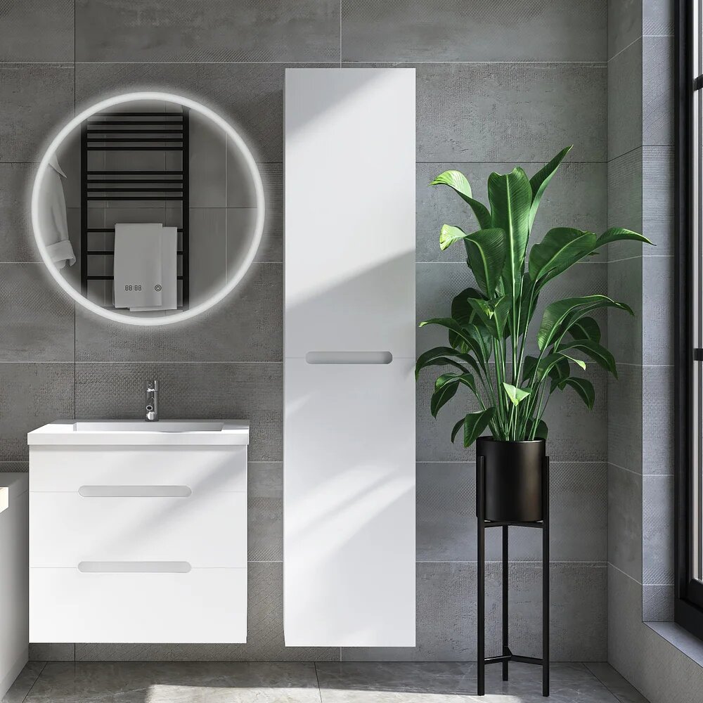 Шкаф-пенал для ванной VIANT Марсель 30 см белый подвесной