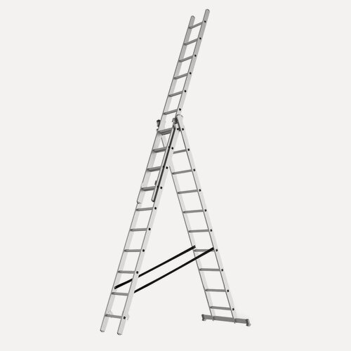 Изображение товара Лестница REXANT, алюминиевая, 3 секции, рабочая высота 4,92 м