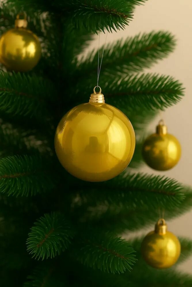 Шар на елку 12см, 1шт, новогодний, золотой, Crystal Trees