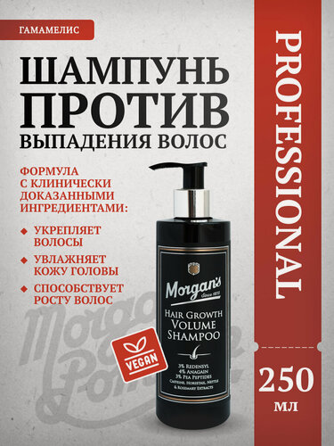 Изображение товара Шампунь для роста волос стимулирующий Morgans Hair Growth 250 мл