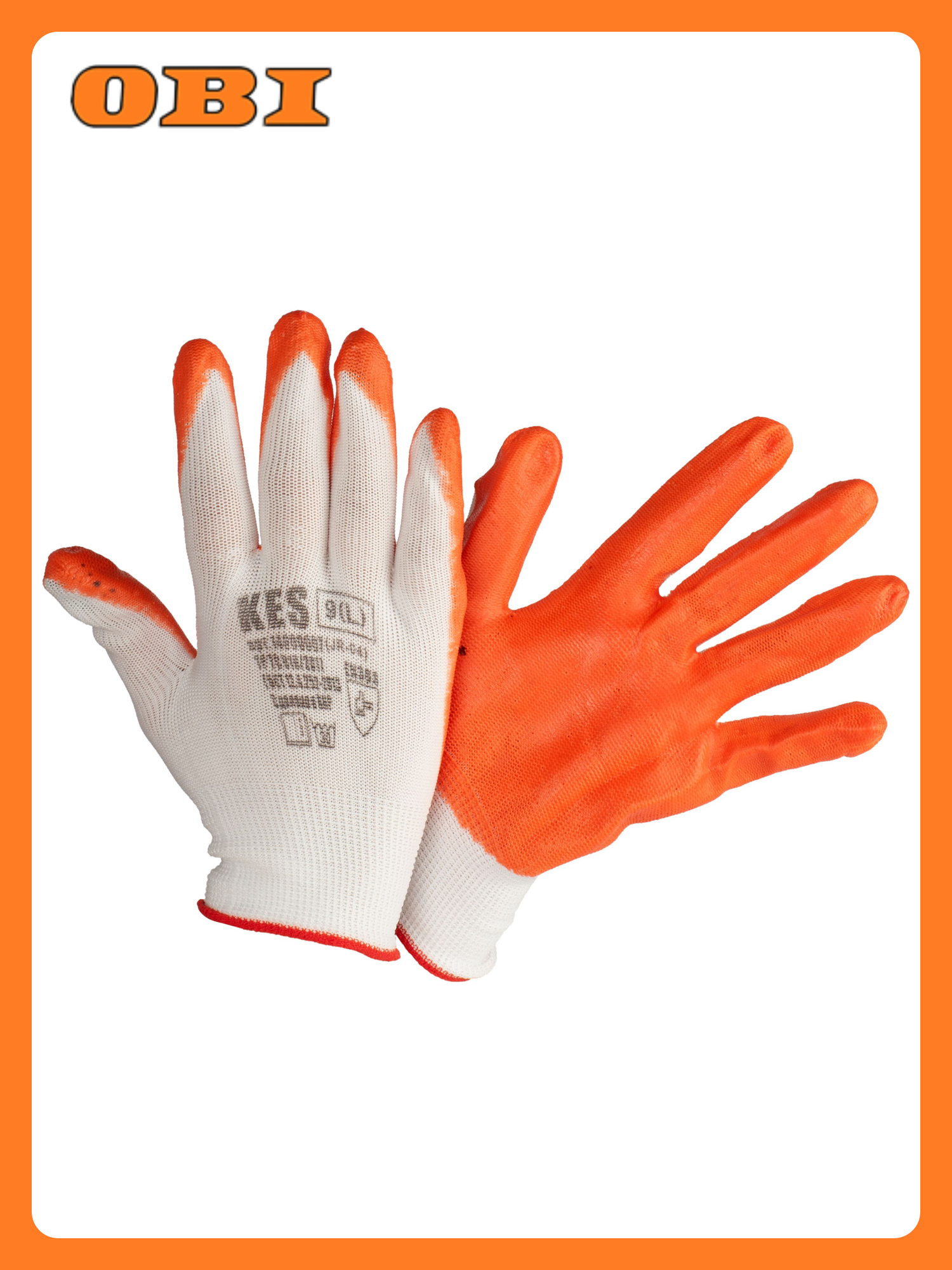 Перчатки из поликоттона латексный облив ладони размер 9 (L)