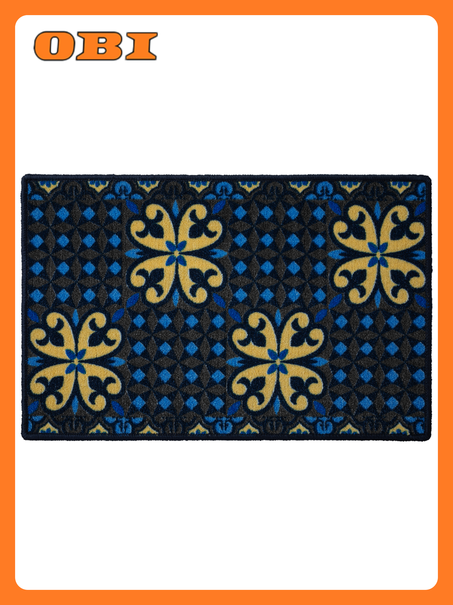 Коврик Нева Тафт Мирано полиамид противоскользящий синий 40x60 см