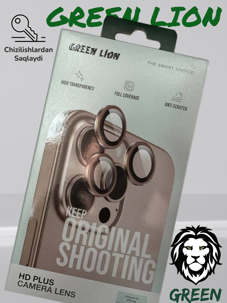 Защитное стекло, на камеру, синий, для Apple iPhone 16pro/16 pro max Green Lion Desert Titanium