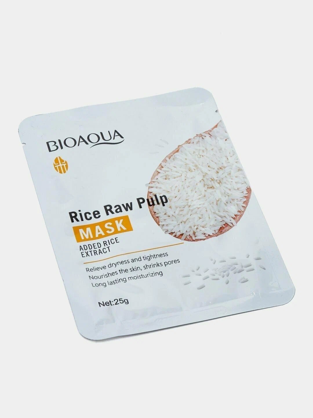 Тканевая маска Bioaqua "Rice Raw Pulp", с экстрактом риса, для лица — фото 1